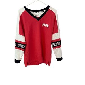VS PINK Oversized Pink Varsity Logo Sweatshirt